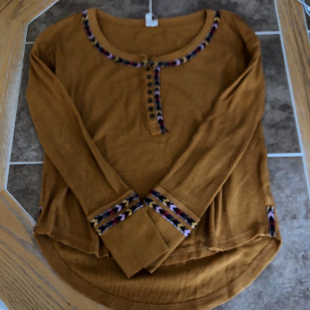Orange Henley Tee